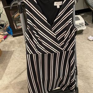 Black and white vertical striped dress